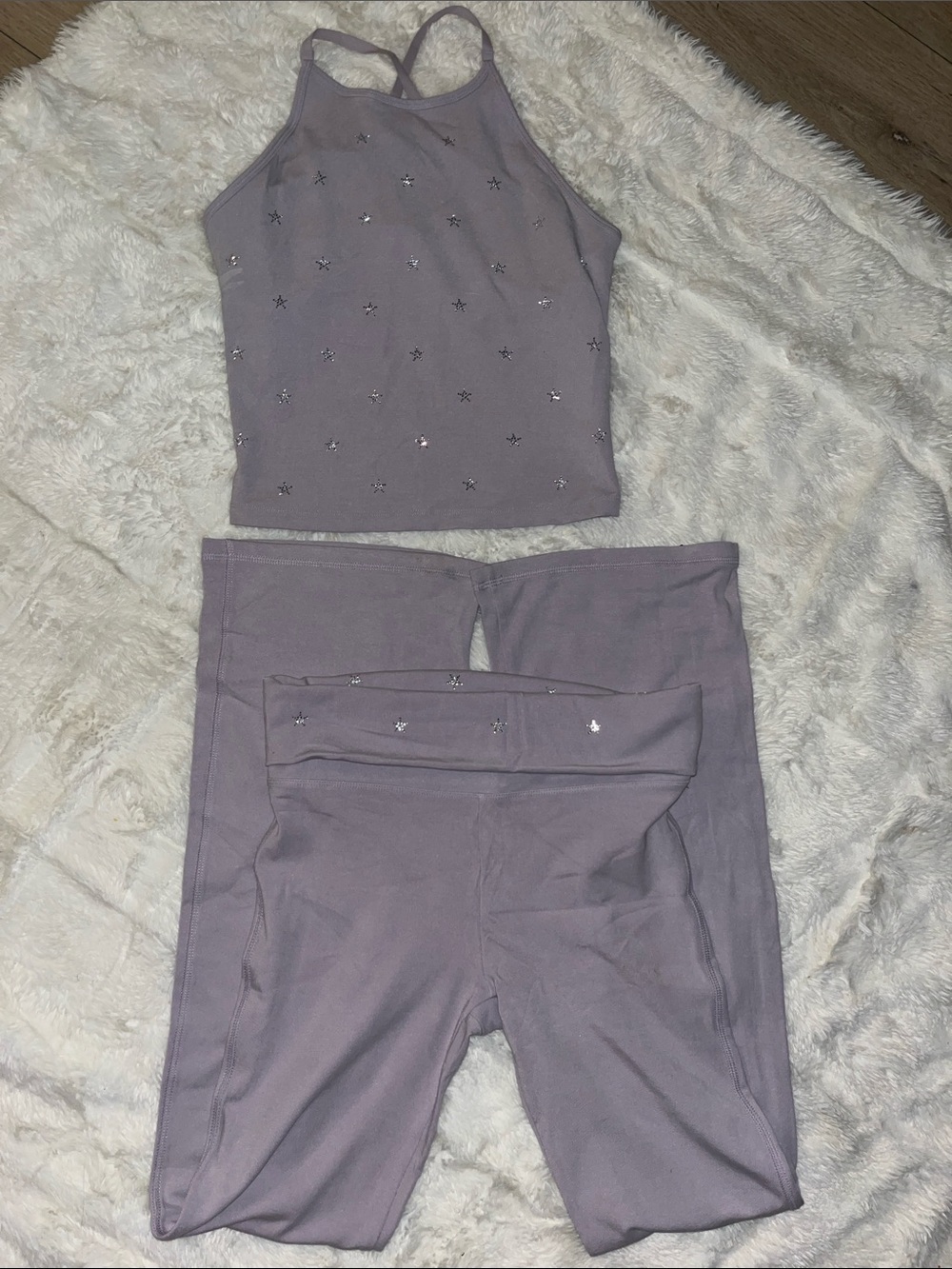 PINK Victoria's Secret Lavender Star-Studded Leggings